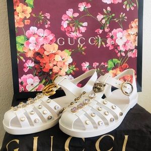 Gucci embellished jellies